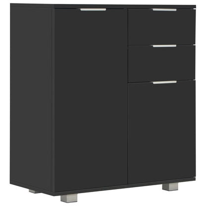 Sideboard Hochglanz-Schwarz 71x35x80 cm Holzwerkstoff - Pazzar.ch