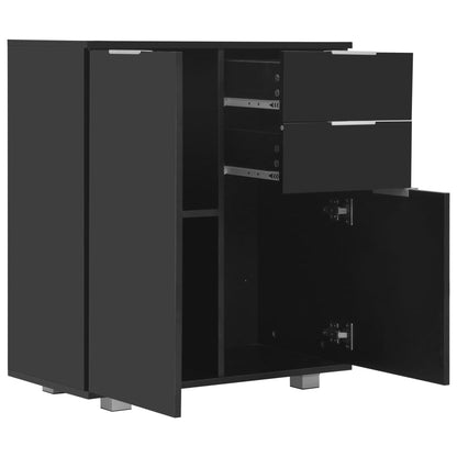Sideboard Hochglanz-Schwarz 71x35x80 cm Holzwerkstoff - Pazzar.ch
