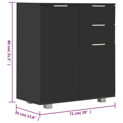 Sideboard Hochglanz-Schwarz 71x35x80 cm Holzwerkstoff - Pazzar.ch