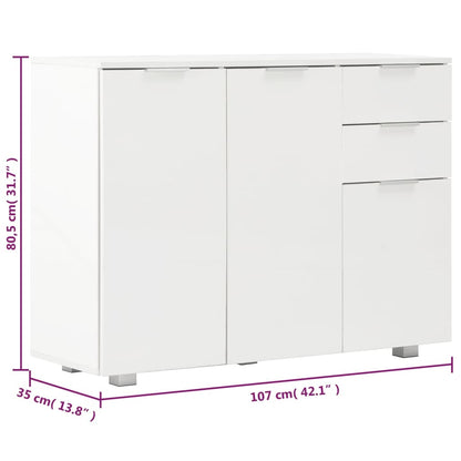 Sideboard Hochglanz-Weiß 107x35x80,5 cm - Pazzar.ch