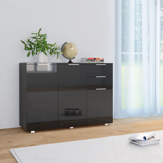 Sideboard Hochglanz-Schwarz 107x35x80,5 cm - Pazzar.ch