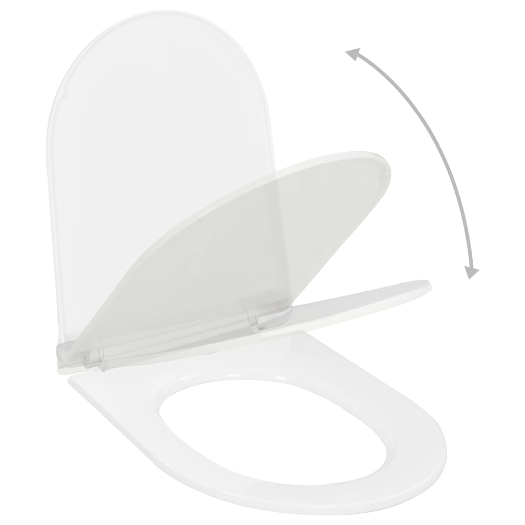 Toilettensitz mit Absenkautomatik und Quick-Release-Design Weiß - Pazzar.ch