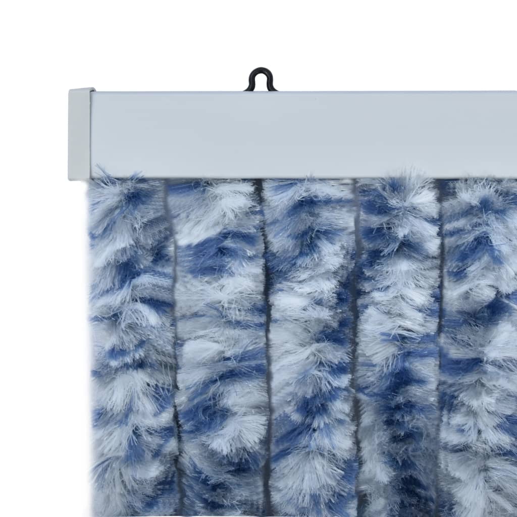 Insektenschutz-Vorhang Blau, Weiß und Silbern 90x220cm Chenille