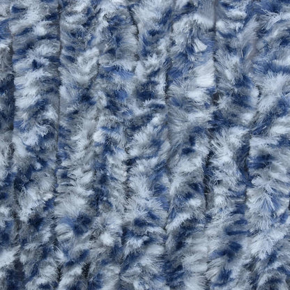 Insektenschutz-Vorhang Blau, Weiß und Silbern 90x220cm Chenille - Pazzar.ch