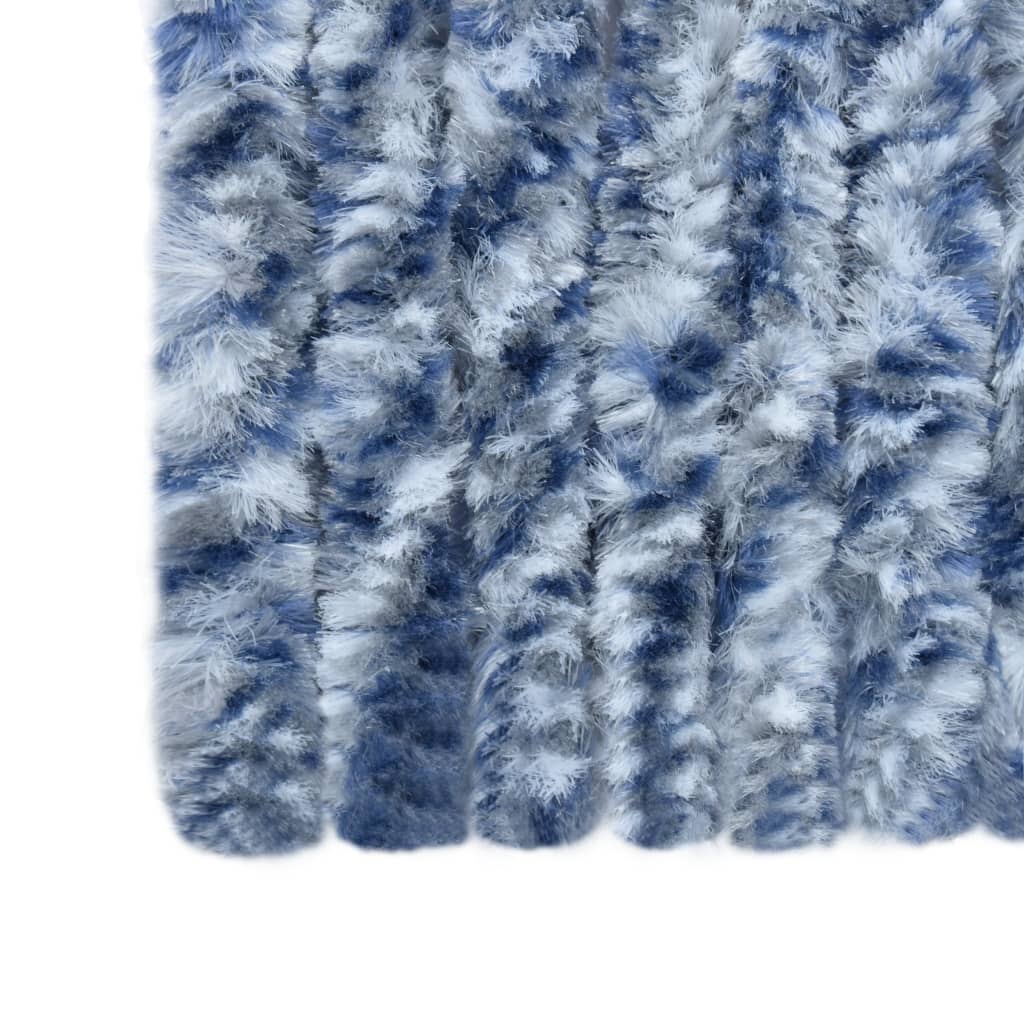 Insektenschutz-Vorhang Blau, Weiß und Silbern 90x220cm Chenille - Pazzar.ch