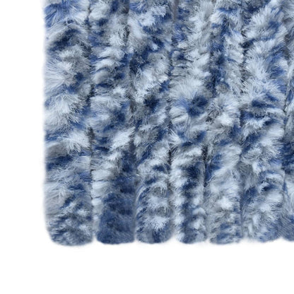 Insektenschutz-Vorhang Blau, Weiß und Silbern 90x220cm Chenille - Pazzar.ch
