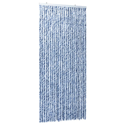 Insektenschutz-Vorhang Blau Weiß Silbern 100x220cm Chenille - Pazzar.ch