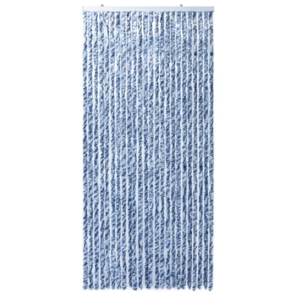 Insektenschutz-Vorhang Blau Weiß Silbern 100x220cm Chenille - Pazzar.ch