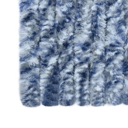 Insektenschutz-Vorhang Blau Weiß Silbern 100x220cm Chenille - Pazzar.ch