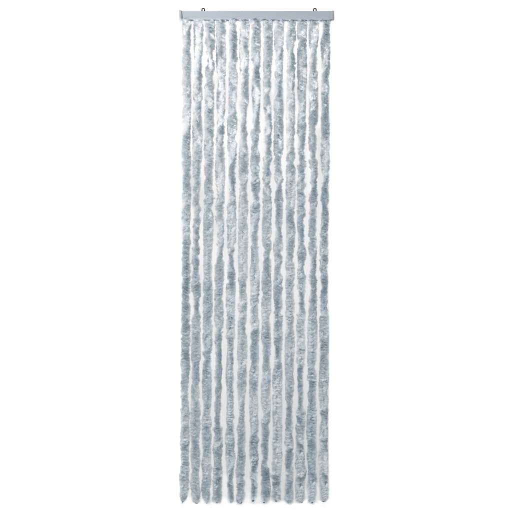 Insektenschutz-Vorhang Weiß und Grau 56x185 cm Chenille - Pazzar.ch