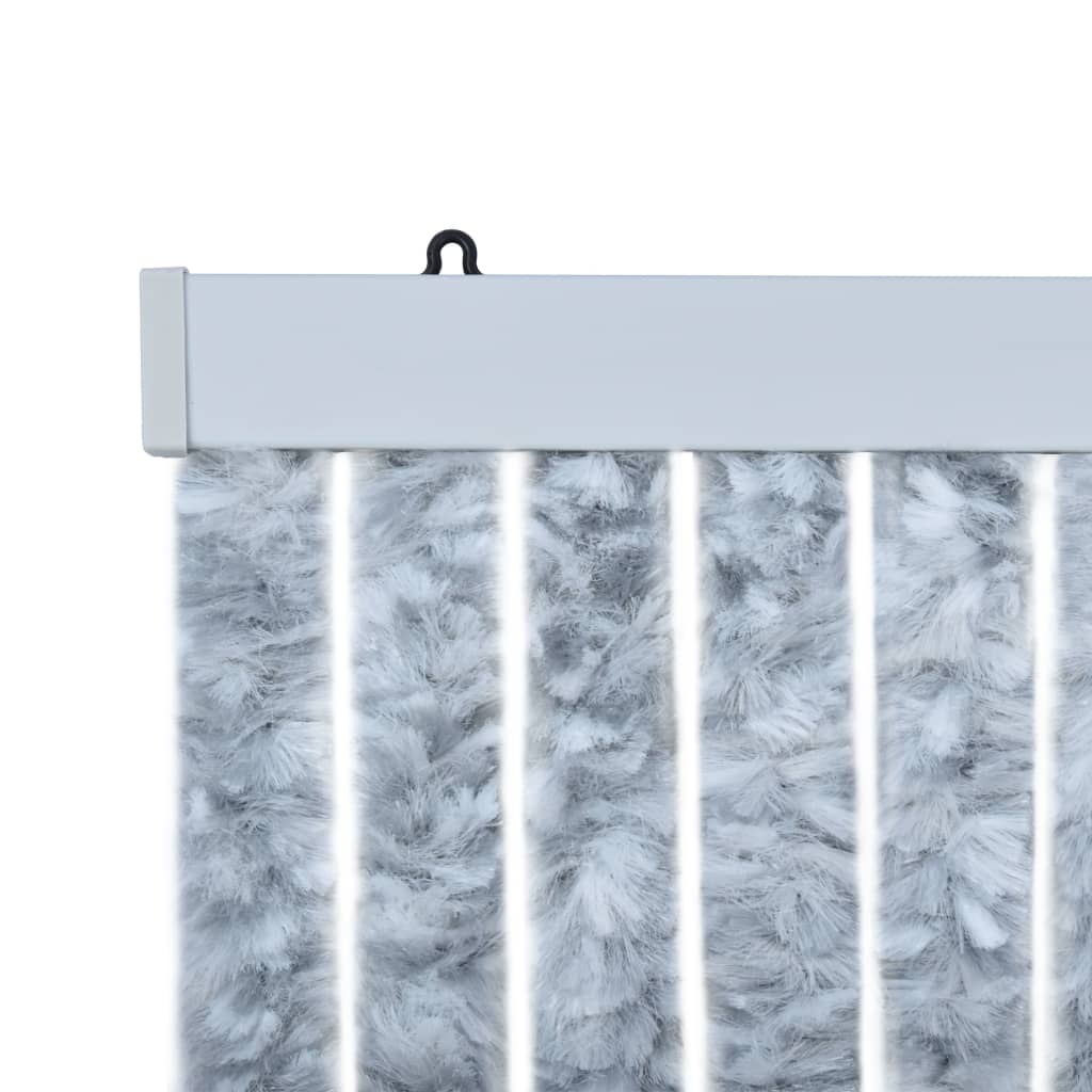 Insektenschutz-Vorhang Weiß und Grau 56x185 cm Chenille - Pazzar.ch