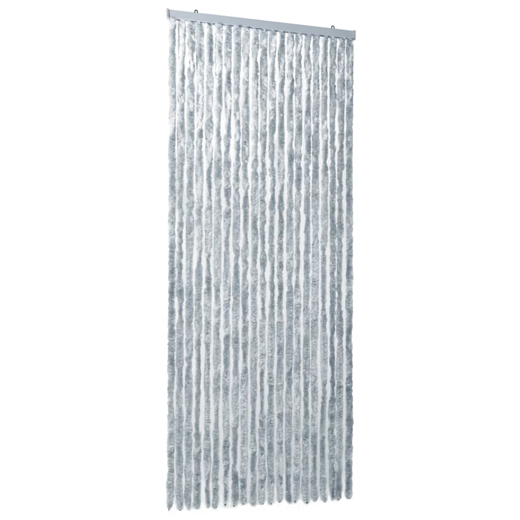 Insektenschutz-Vorhang Weiß und Grau 90x220 cm Chenille - Pazzar.ch