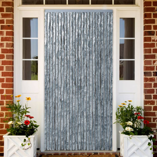 Insektenschutz-Vorhang Weiß und Grau 90x220 cm Chenille - Pazzar.ch