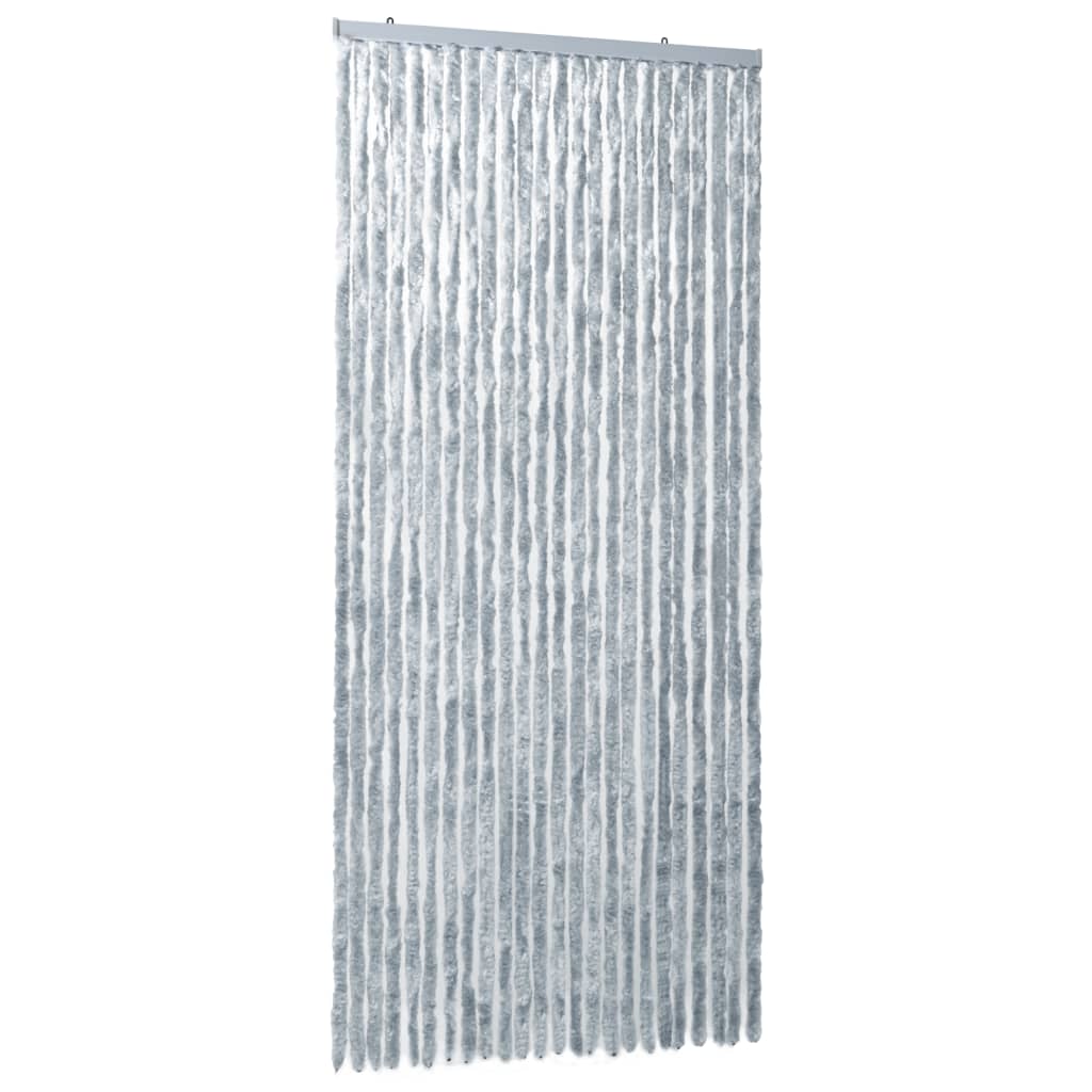 Insektenschutz-Vorhang Weiß und Grau 100x220 cm Chenille - Pazzar.ch