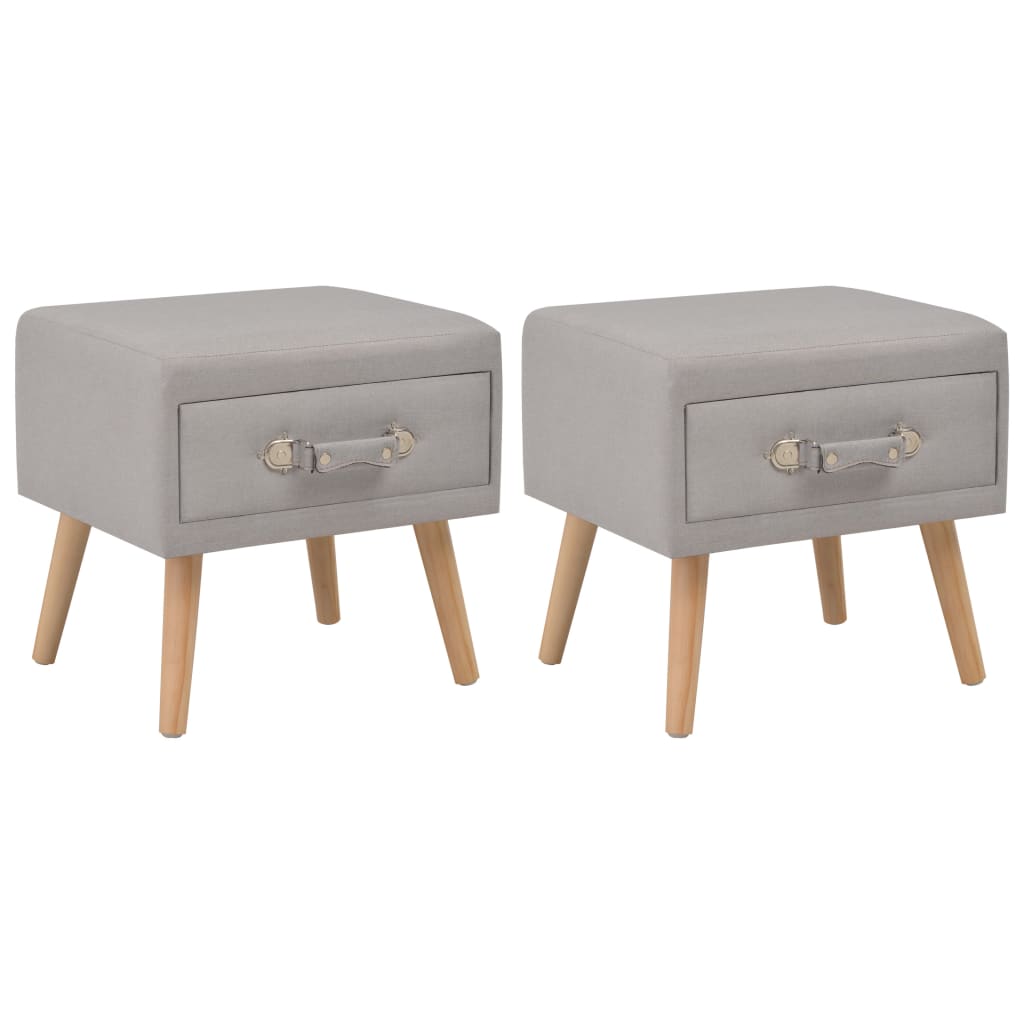Nachttische 2 Stk. Grau 40 x 35 x 40 cm Stoff - Pazzar.ch