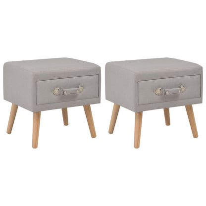 Nachttische 2 Stk. Grau 40 x 35 x 40 cm Stoff - Pazzar.ch
