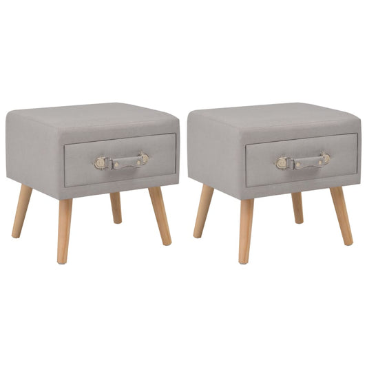 Nachttische 2 Stk. Grau 40 x 35 x 40 cm Stoff - Pazzar.ch