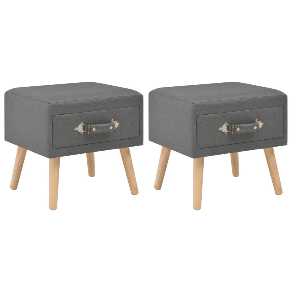 Nachttische 2 Stk. Dunkelgrau 40 x 35 x 40 cm Stoff - Pazzar.ch