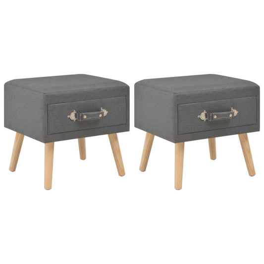 Nachttische 2 Stk. Dunkelgrau 40 x 35 x 40 cm Stoff - Pazzar.ch