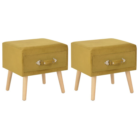 Nachttische 2 Stk. Senfgelb 40 x 35 x 40 cm Samt - Pazzar.ch