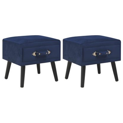 Nachttische 2 Stk. Blau 40 x 35 x 40 cm Samt - Pazzar.ch