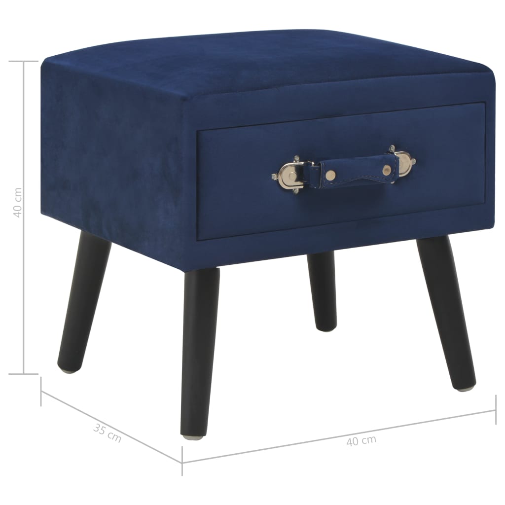 Nachttische 2 Stk. Blau 40 x 35 x 40 cm Samt - Pazzar.ch
