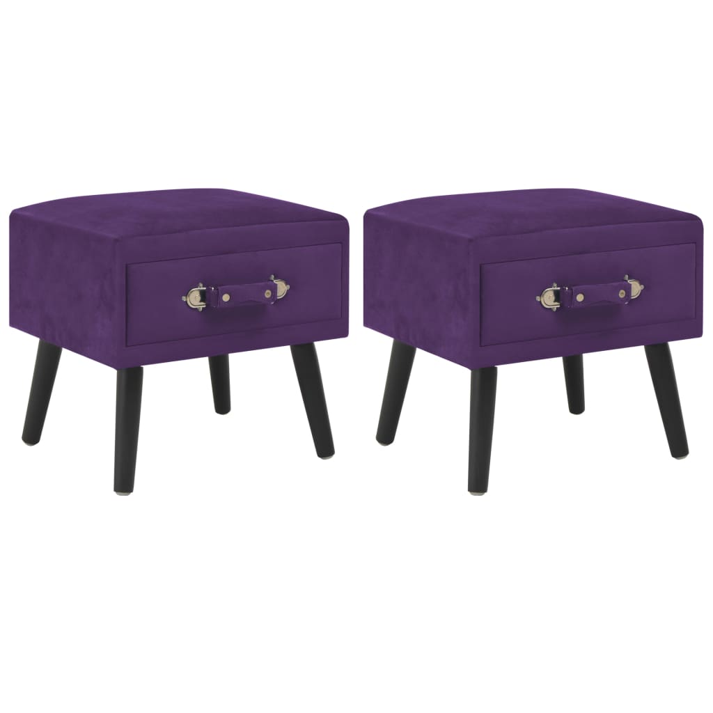 Nachttische 2 Stk. Dunkelviolett 40 x 35 x 40 cm Samt - Pazzar.ch