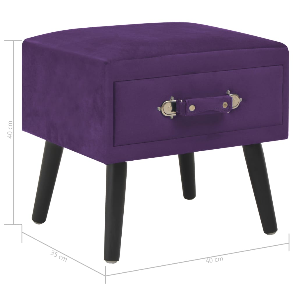 Nachttische 2 Stk. Dunkelviolett 40 x 35 x 40 cm Samt - Pazzar.ch