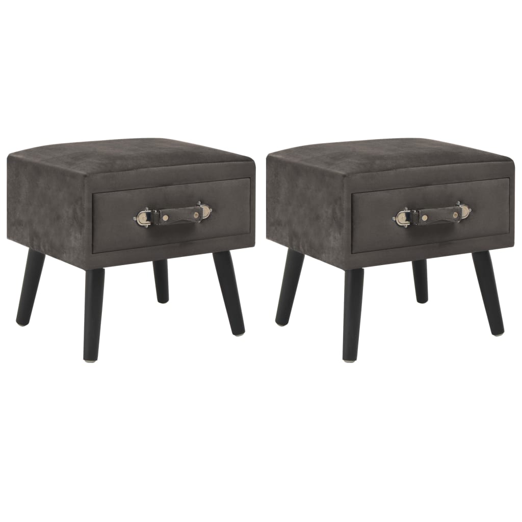 Nachttische 2 Stk. Grau 40 x 35 x 40 cm Samt - Pazzar.ch