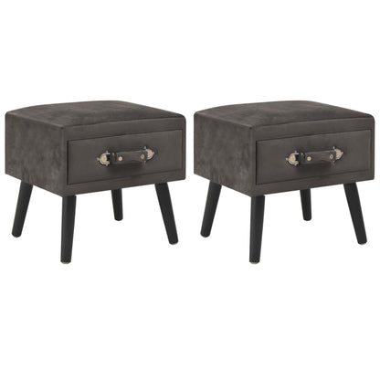 Nachttische 2 Stk. Grau 40 x 35 x 40 cm Samt - Pazzar.ch