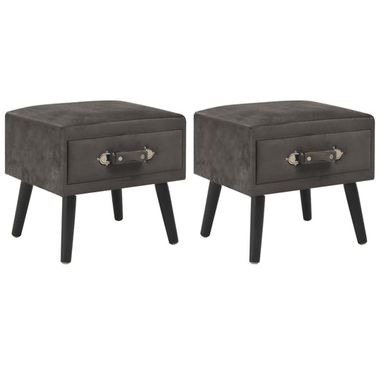 Nachttische 2 Stk. Grau 40 x 35 x 40 cm Samt - Pazzar.ch
