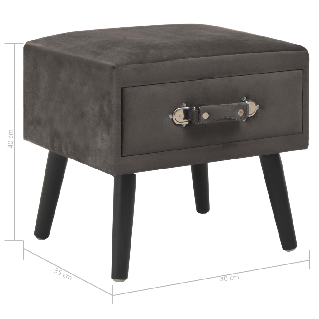 Nachttische 2 Stk. Grau 40 x 35 x 40 cm Samt - Pazzar.ch