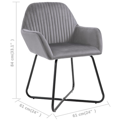 Esszimmerstühle 2 Stk. Grau Samt - Pazzar.ch