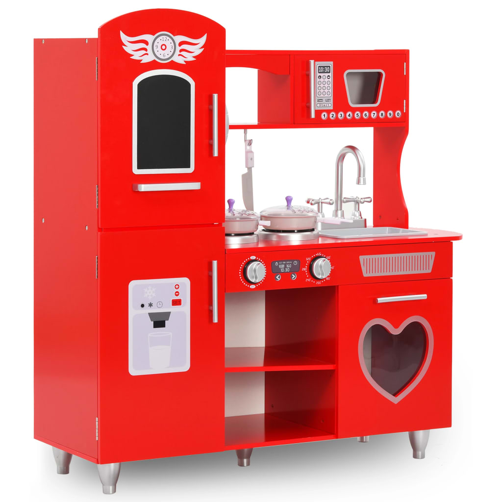 Spielküche Kinder MDF 84x31x89 cm Rot - Pazzar.ch