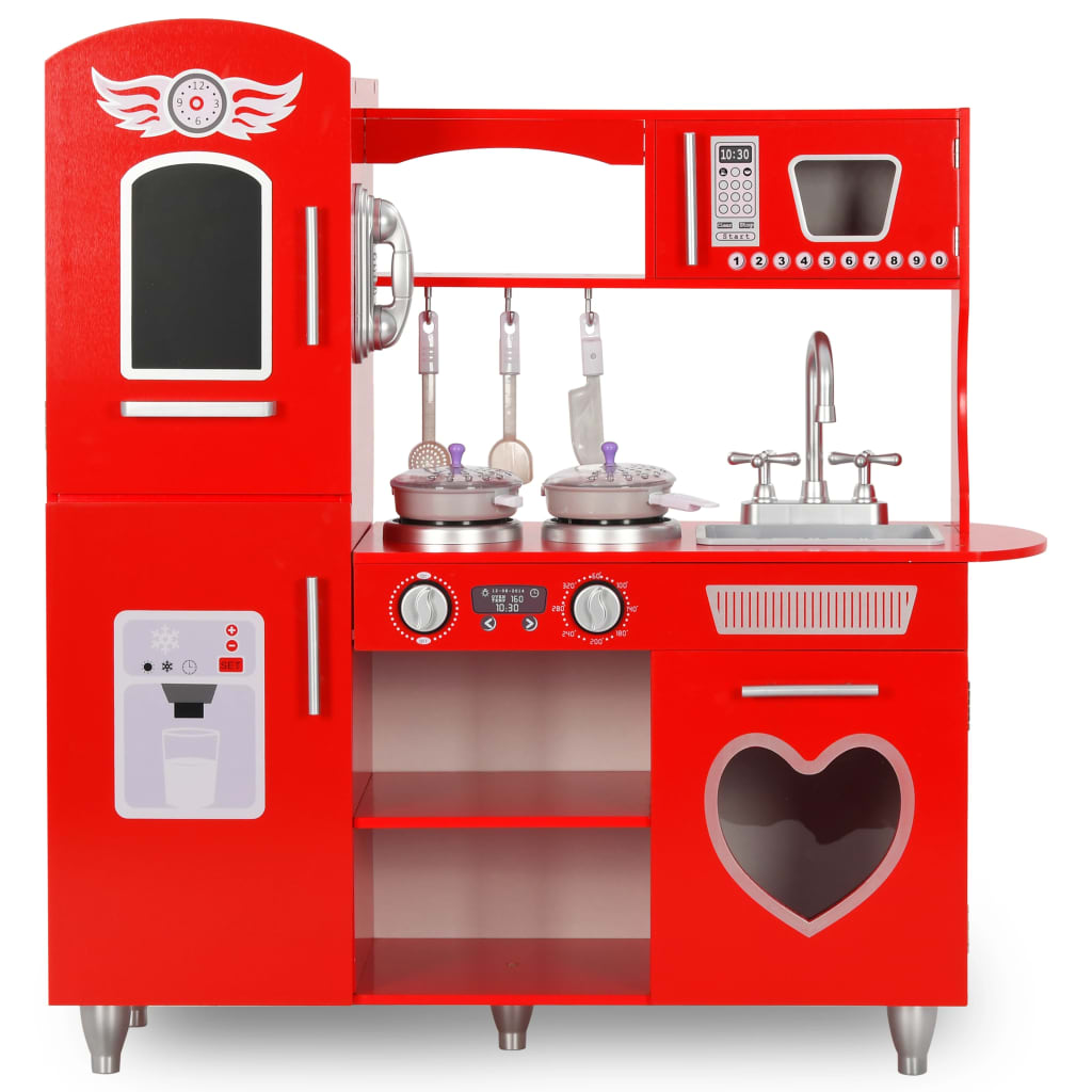 Spielküche Kinder MDF 84x31x89 cm Rot - Pazzar.ch