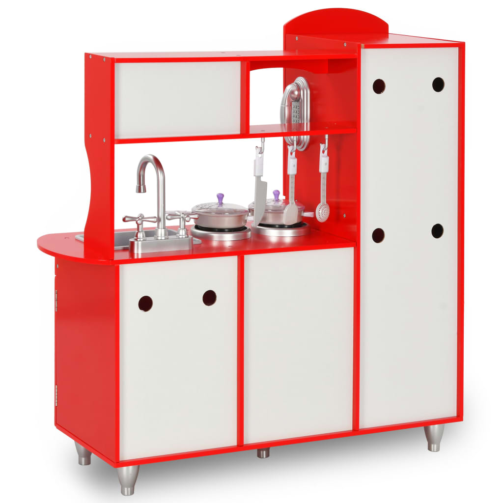 Spielküche Kinder MDF 84x31x89 cm Rot - Pazzar.ch