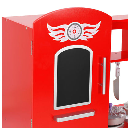 Spielküche Kinder MDF 84x31x89 cm Rot - Pazzar.ch