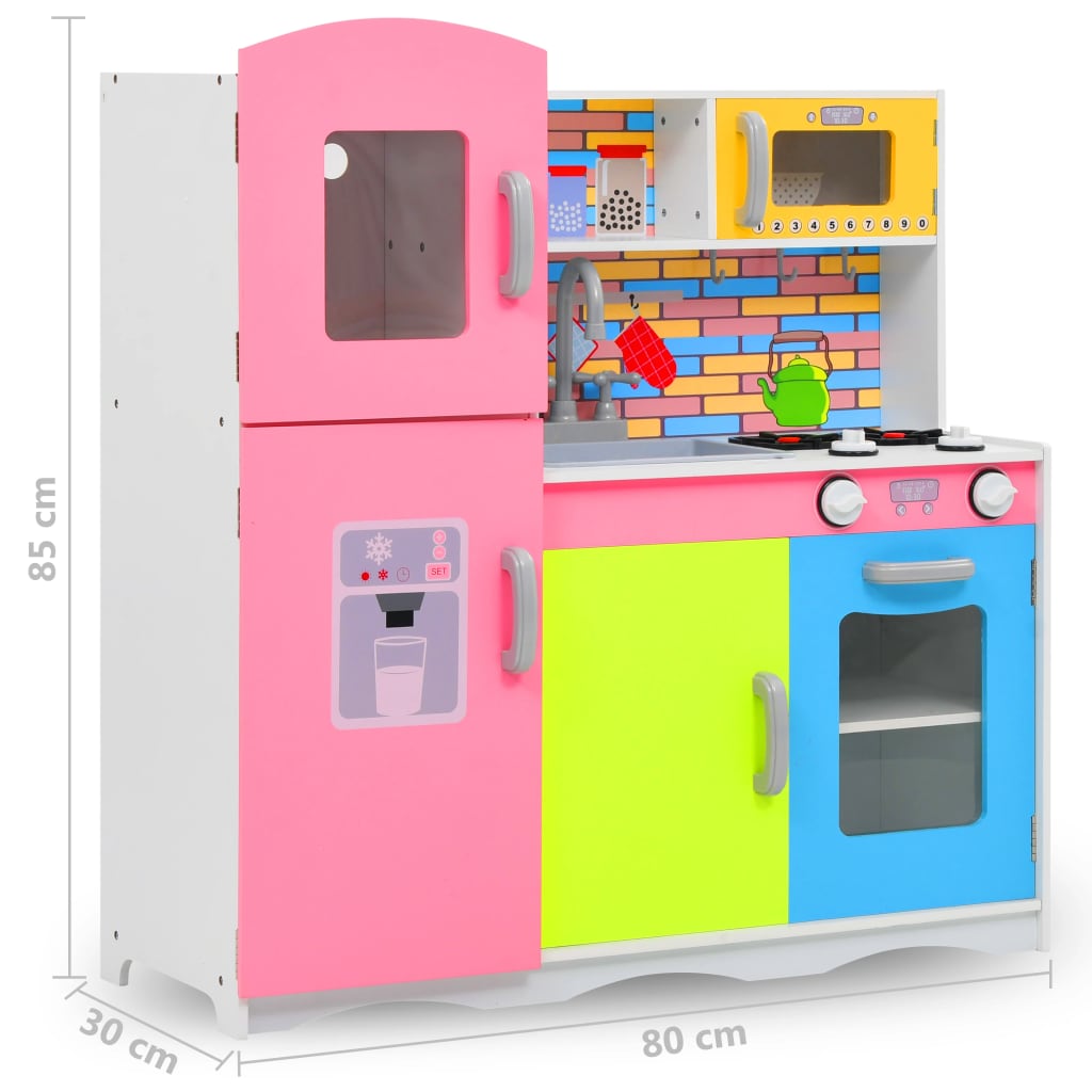 Kinderspielküche MDF 80 x 30 x 85 cm Mehrfarbig - Pazzar.ch