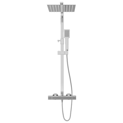 Doppelkopf-Duschset mit Thermostat Edelstahl - Pazzar.ch