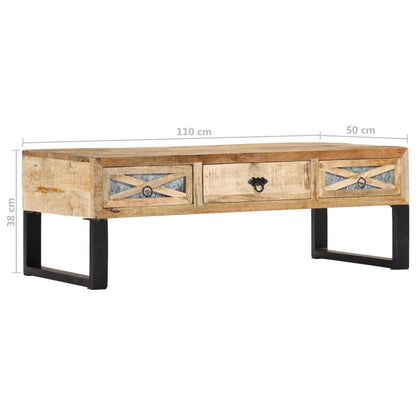 Couchtisch 110 x 50 x 38 cm Massivholz Mango - Pazzar.ch
