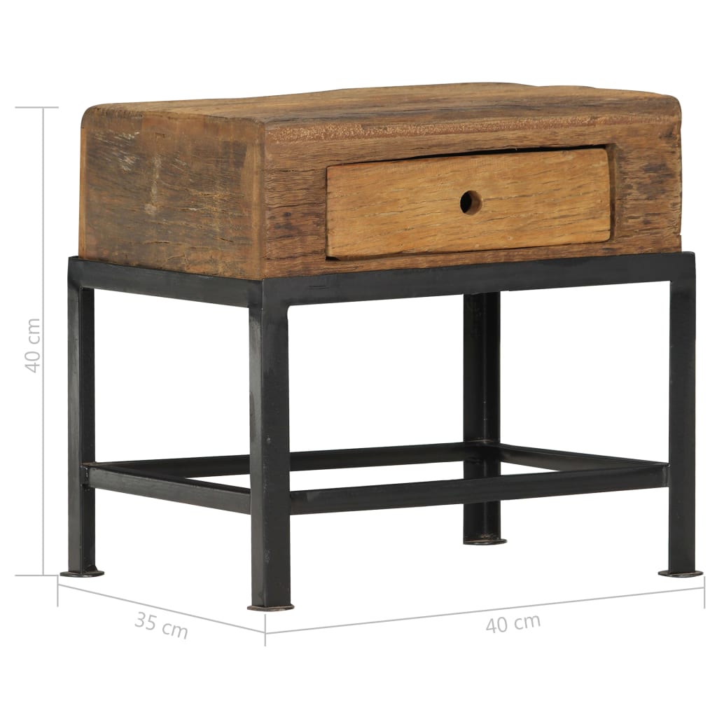 Nachttisch 40x35x40 cm Altholz Massiv - Pazzar.ch