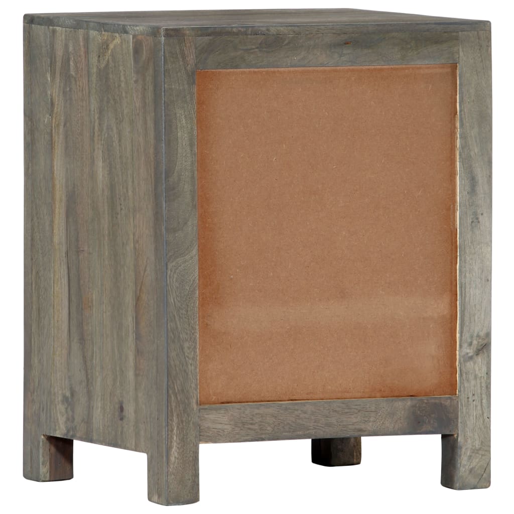 Nachttisch Grau 40x30x50 cm Massivholz Mango - Pazzar.ch