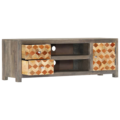 TV-Schrank Grau 120x30x40 cm Massivholz Mango - Pazzar.ch