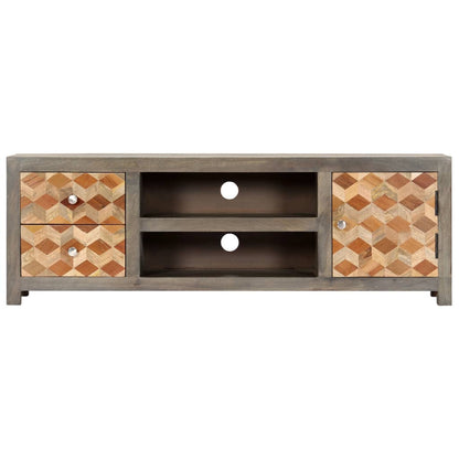 TV-Schrank Grau 120x30x40 cm Massivholz Mango - Pazzar.ch