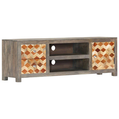 TV-Schrank Grau 120x30x40 cm Massivholz Mango - Pazzar.ch