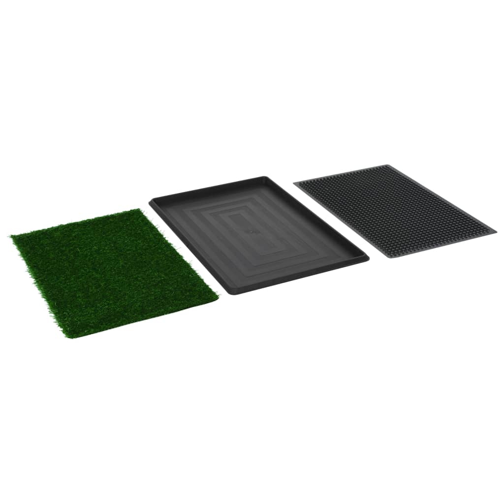Haustiertoilette mit Tablett & Kunstrasen Grün 76x51x3 cm WC - Pazzar.ch