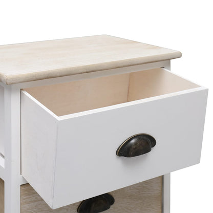 Nachttische 2 Stk. Weiß und Natur 38×28×45 cm Paulownia-Holz - Pazzar.ch