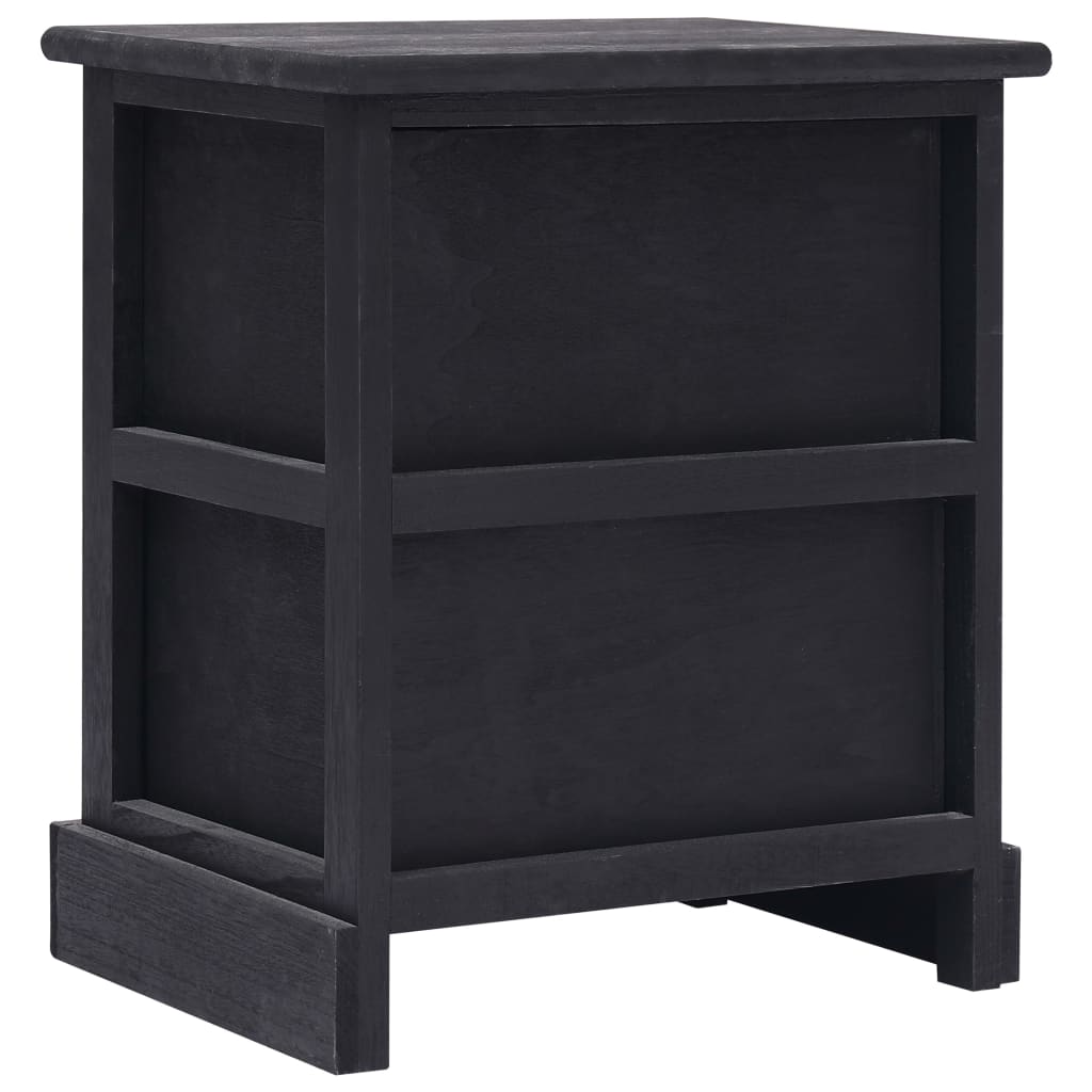 Nachttisch Schwarz 38×28×45 cm Paulownia-Holz - Pazzar.ch
