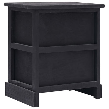 Nachttisch Schwarz 38×28×45 cm Paulownia-Holz - Pazzar.ch
