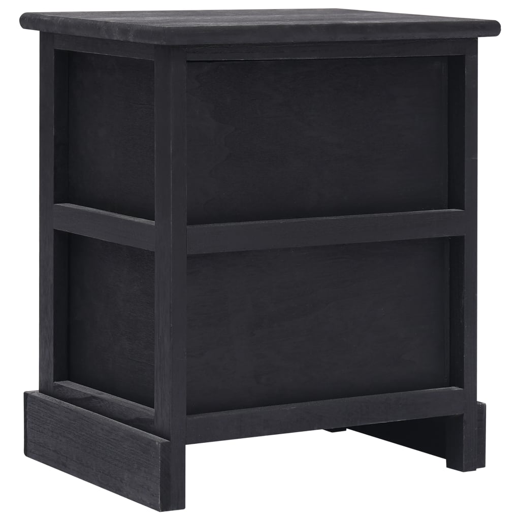Nachttische 2 Stk. Schwarz 38×28×45 cm Paulownia-Holz - Pazzar.ch